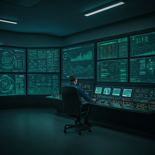 Technicians monitoring an industrial control room